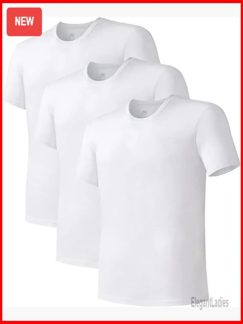 Moisture-Wicking Bamboo Undershirts 3-Pack Slim Fit Long Stay-Tucked